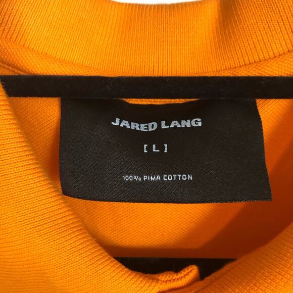 Jared Lang Neon Orange Men's Size Large 100% Pima Cotton Polo Shirt Short Sleeve - Picture 3 of 8
